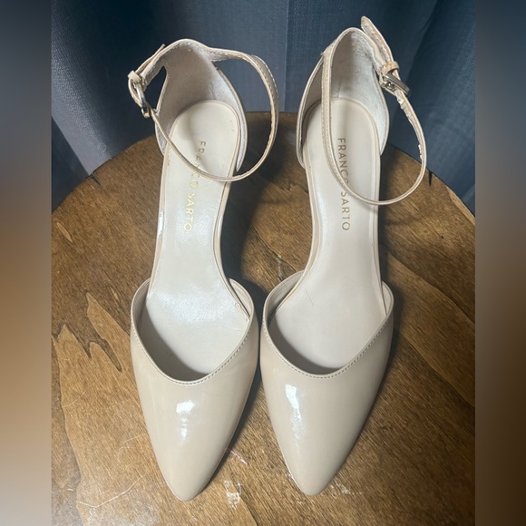 Franco Sarto Remmy Nude Ankle Strap Kitten Heels, 6.5 - Picture 3 of 9
